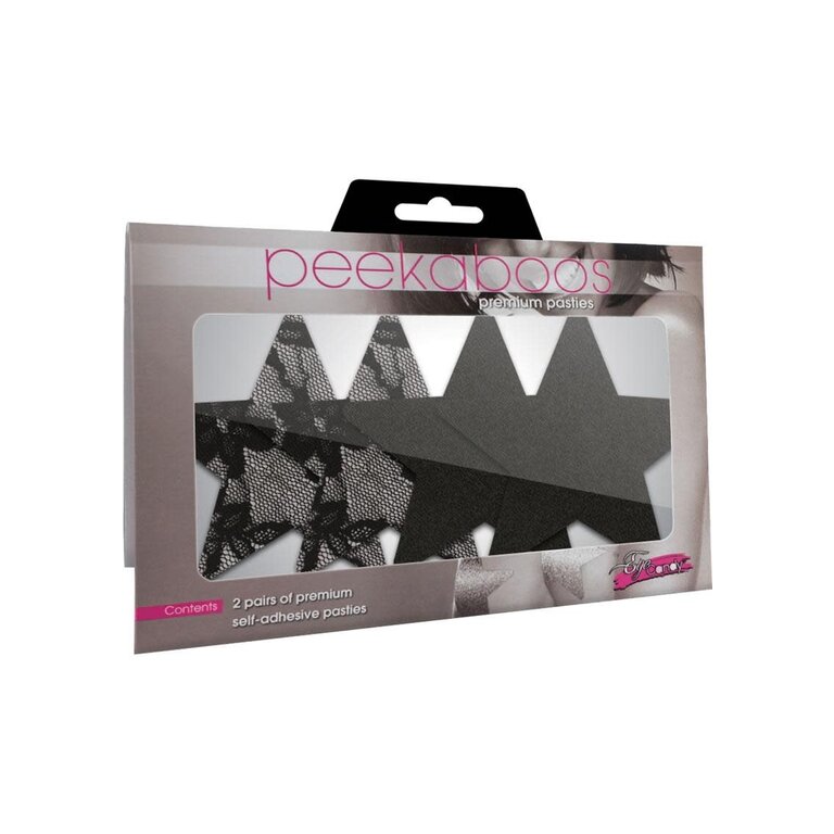 PEEKABOOS SATIN AND LACE STARS PASTIES