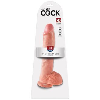 PIPEDREAM KING COCK 10” COCK W BALLS IVORY