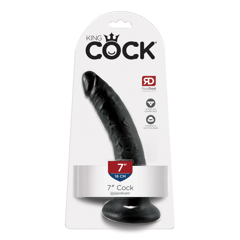PIPEDREAM KING COCK 7IN COCK - BLACK