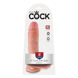 PIPEDREAM KING COCK 8” COCK W BALLS IVORY