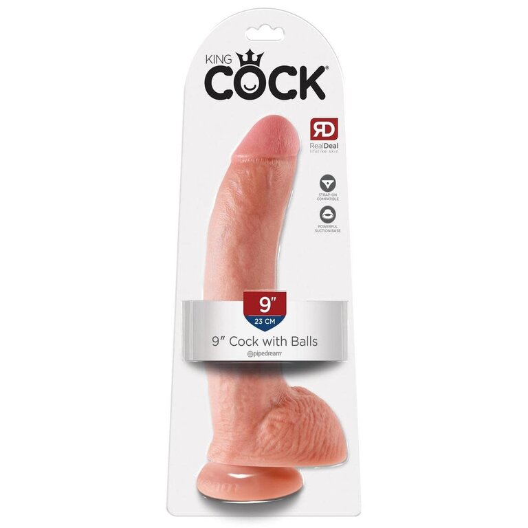 PIPEDREAM KING COCK 9” COCK W BALLS IVORY
