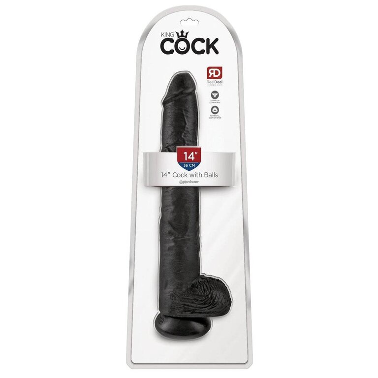 PIPEDREAM KING COCK W/ BALLS 14” BLK