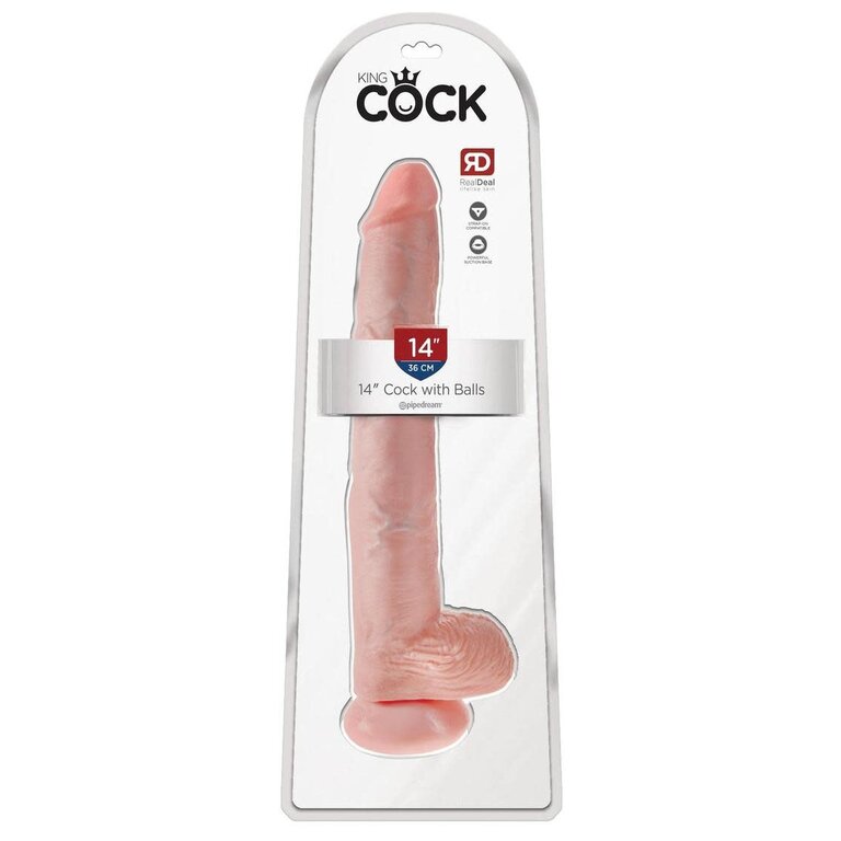 PIPEDREAM KING COCK W/ BALLS 14” FLESH