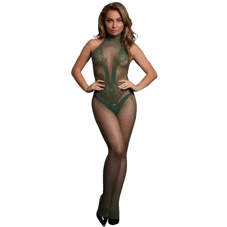 SHOTS AMERICA FISHNET AND LACE BODYSTOCKING
