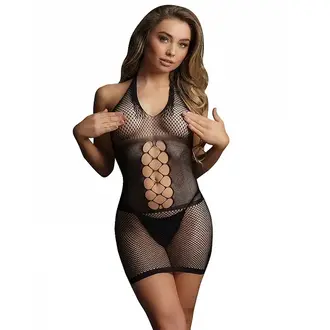 SHOTS AMERICA PEEK A BOO FISHNET DRESS