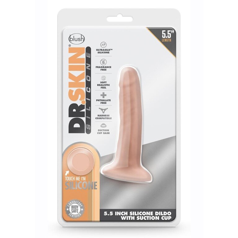 BLUSH NOVELTIES DR SKIN DR LUCAS 5.5 IN DONG W/ SUCTION CUP VANILLA