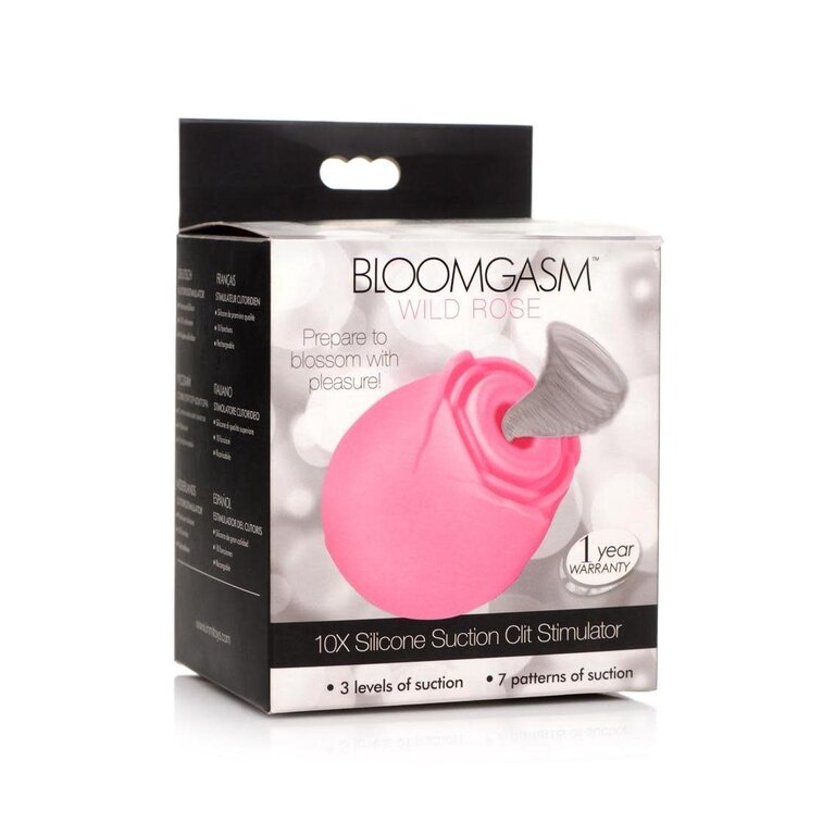 XR BRANDS BLOOMGASM WILD ROSE 10X PIN SUCTION CLIT STIMULATOR