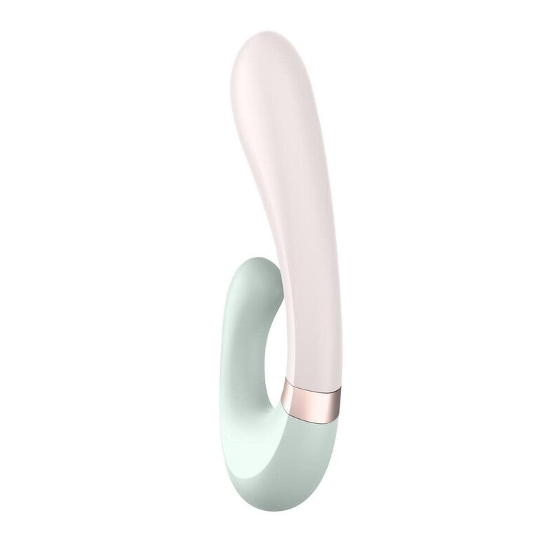 SATISFYER HEAT WAVE SILICONE WARMING APP RABBIT - MINT