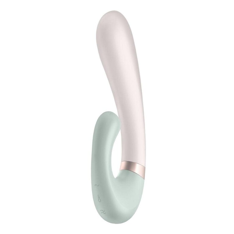 SATISFYER HEAT WAVE SILICONE WARMING APP RABBIT - MINT