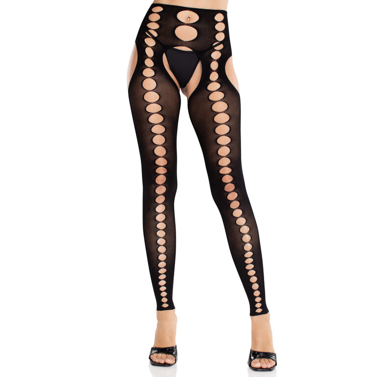 LEG AVENUE BEX CUT OUT SUSPEDER TIGHTS