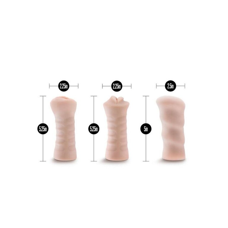 BLUSH NOVELTIES 3 PC VIBRATING SELF LUBRICATING STROKER SLEEVE KIT