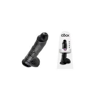 PIPEDREAM KING COCK 10IN COCK WITH BALLS - BLACK