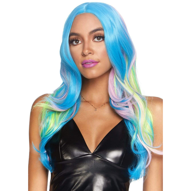 LEG AVENUE LONG BLUE MULTI-COLOR WIG