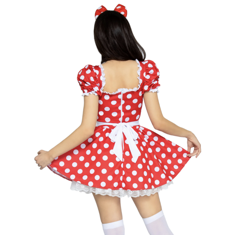 LEG AVENUE POLKA DOT DRESS W/ HEADBAND COSTUME