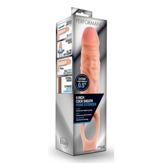 BLUSH NOVELTIES PERFORMANCE COCK SHEATH PENIS EXTENDER 9IN VANILLA