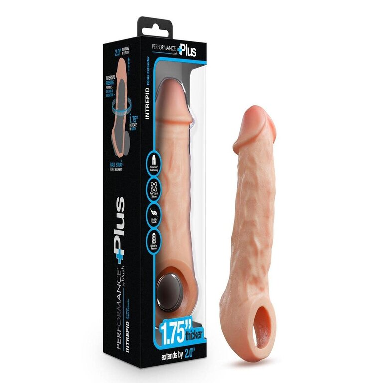 BLUSH NOVELTIES PERFORMANCE PLUS INTREPID SILICONE PENIS XTENER 2IN-VNL
