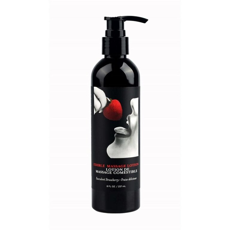 EARTHLY BODY EDIBLE MASSAGE LOTION STRAWBERRY 8OZ