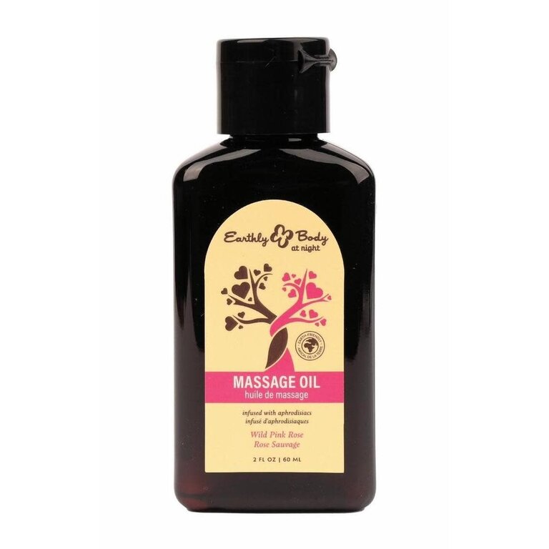 EARTHLY BODY HEMP SEED BY NIGHT MASSAGE OIL APHRODISIAC COLLECTION WILD PINK ROSE 2OZ