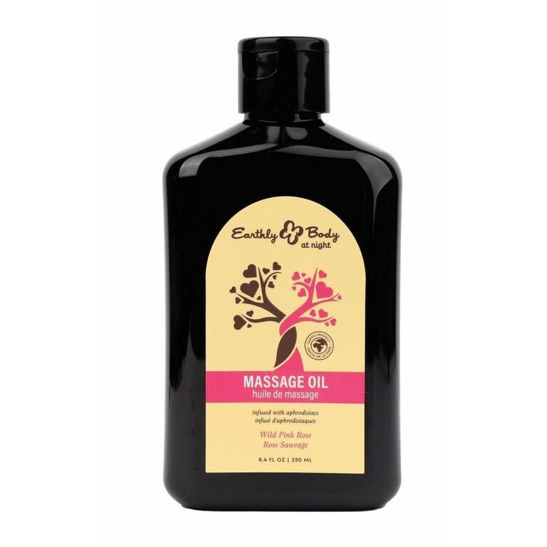 EARTHLY BODY HEMP SEED BY NIGHT MASSAGE OIL APHRODISIAC COLLECTION WILD PINK ROSE 8OZ