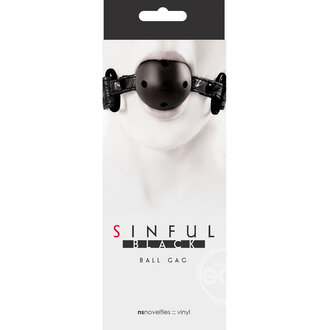NS NOVELTIES SINFUL BALL GAG BLACK