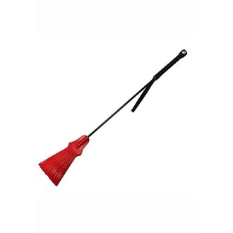 ROUGE Rouge Tasselled Leather Riding Crop - Red/Black