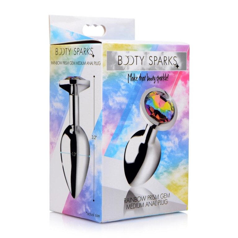 XR BRANDS BOOTY SPARK RAINBOW PRISM PLUG