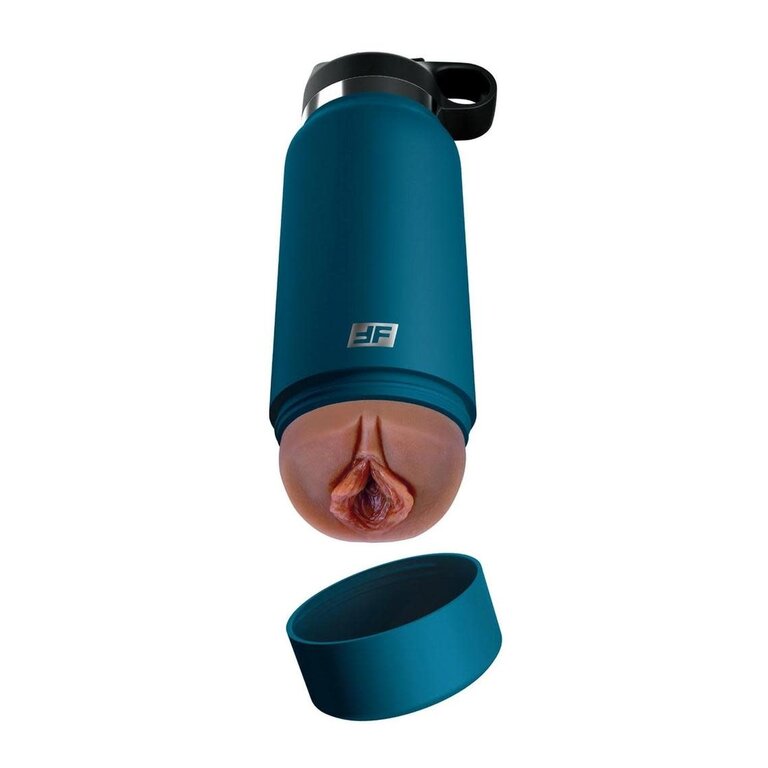 PIPEDREAM PDX PLUS FUCK FLASK PRIVATE PLEASER DISCREET STROKER BLUE BOTTLE BROWN