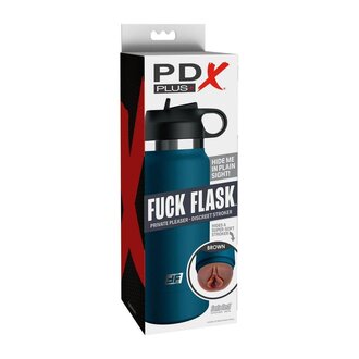 PIPEDREAM PDX PLUS FUCK FLASK PRIVATE PLEASER DISCREET STROKER BLUE BOTTLE BROWN
