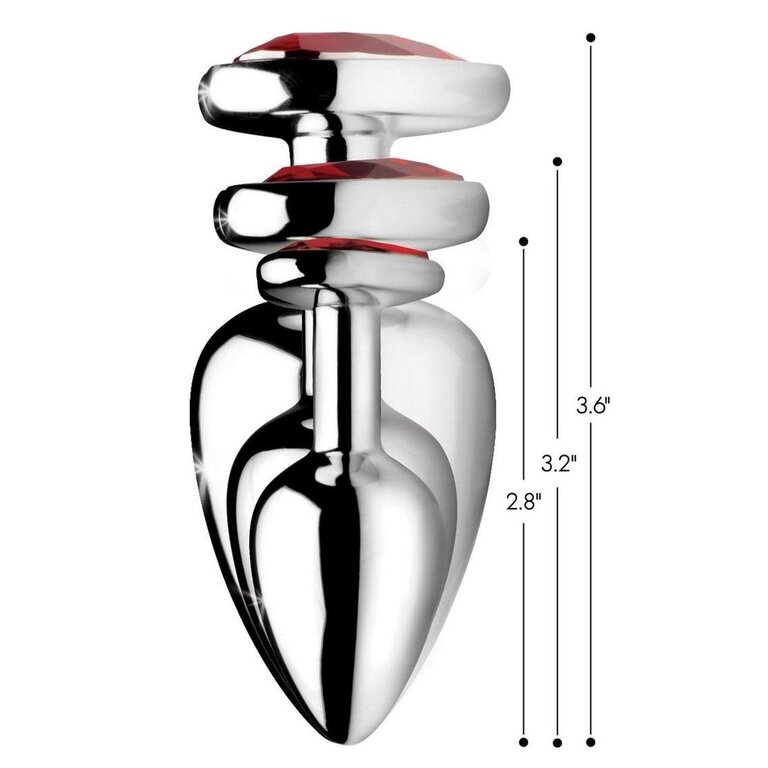 XR BRANDS BOOTY SPARKS RED HEART GEM ANAL PLUG SET
