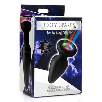 XR BRANDS BOOTY SPARKS SILICONE LIGHT UP MEDIUM PLUG