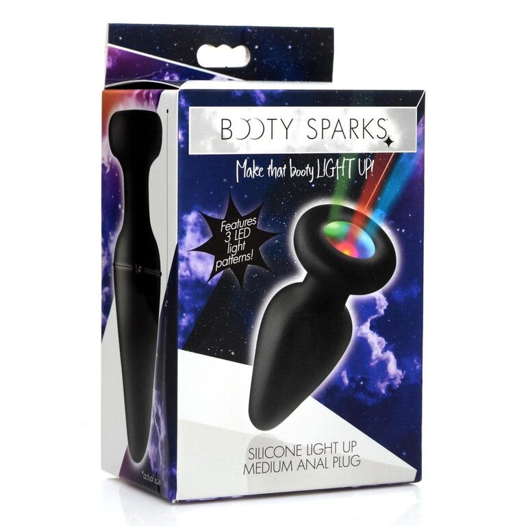 XR BRANDS BOOTY SPARKS SILICONE LIGHT UP MEDIUM PLUG
