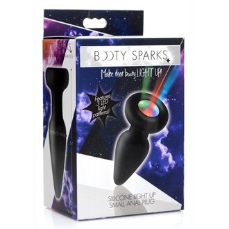 XR BRANDS BOOTY SPARKS SILICONE LIGHT-UP ANAL PLUG SMALL
