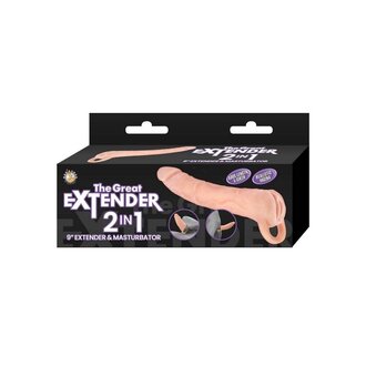 NASS TOYS THE GREAT EXTENDER 2 IN 1 9" EXTENDER & MASTURBATOR-VNL