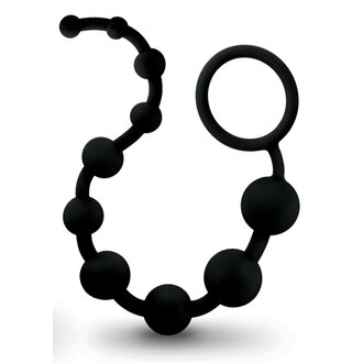 BLUSH NOVELTIES ANAL ADVENTURES PLATINUM SILICONE 10 ANAL BEADS BLACK