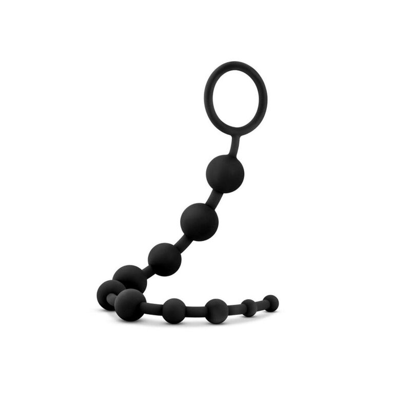 BLUSH NOVELTIES ANAL ADVENTURES PLATINUM SILICONE 10 ANAL BEADS BLACK
