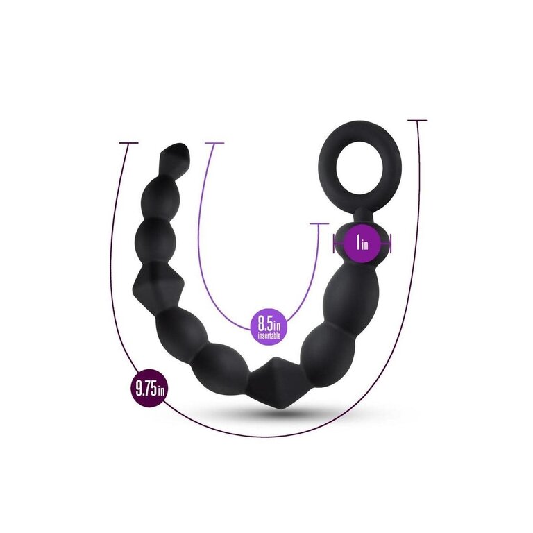 BLUSH NOVELTIES ANAL ADVENTURES PLATINUM ANAL BEADS BLK