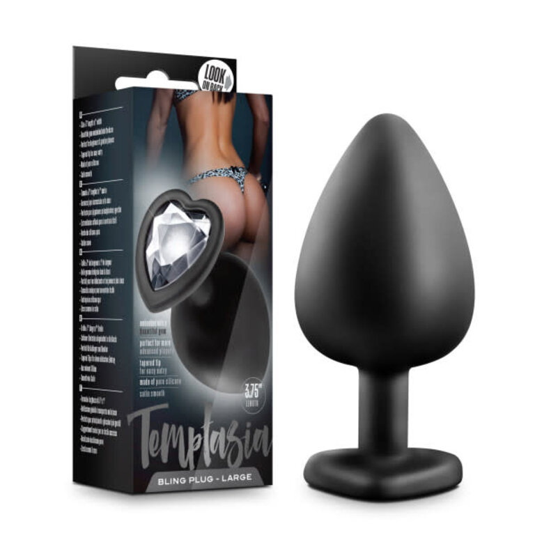 BLUSH NOVELTIES TEMPTASIA BLING PLUG LARGE BLACK