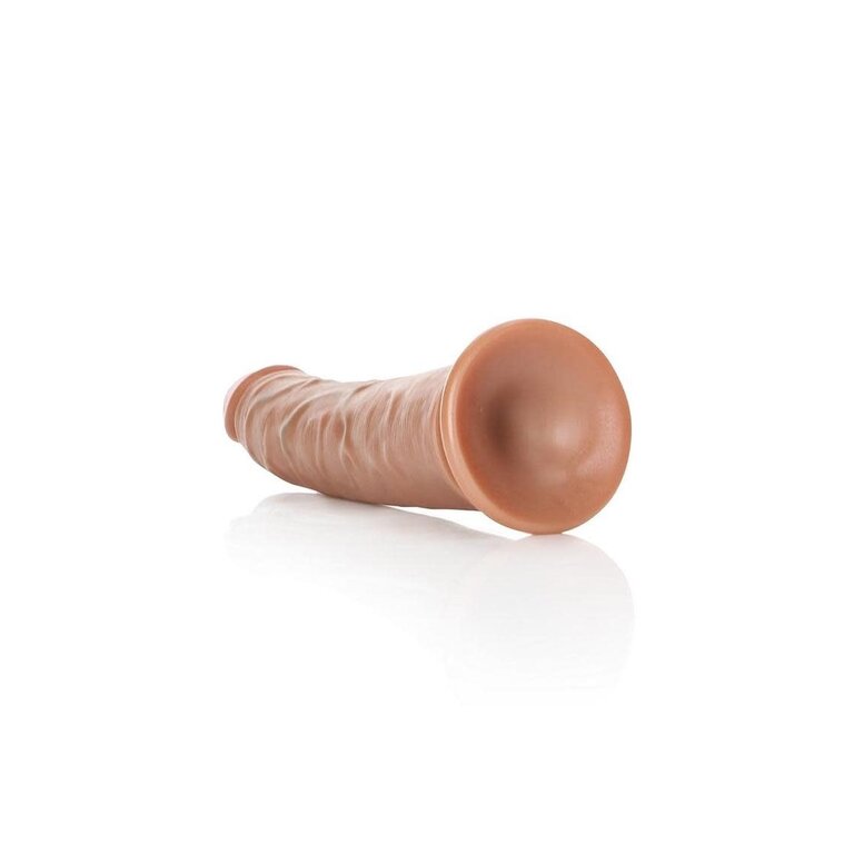 SHOTS AMERICA RealRock Slim Realistic Dildo with Suction Cup 7in - Caramel