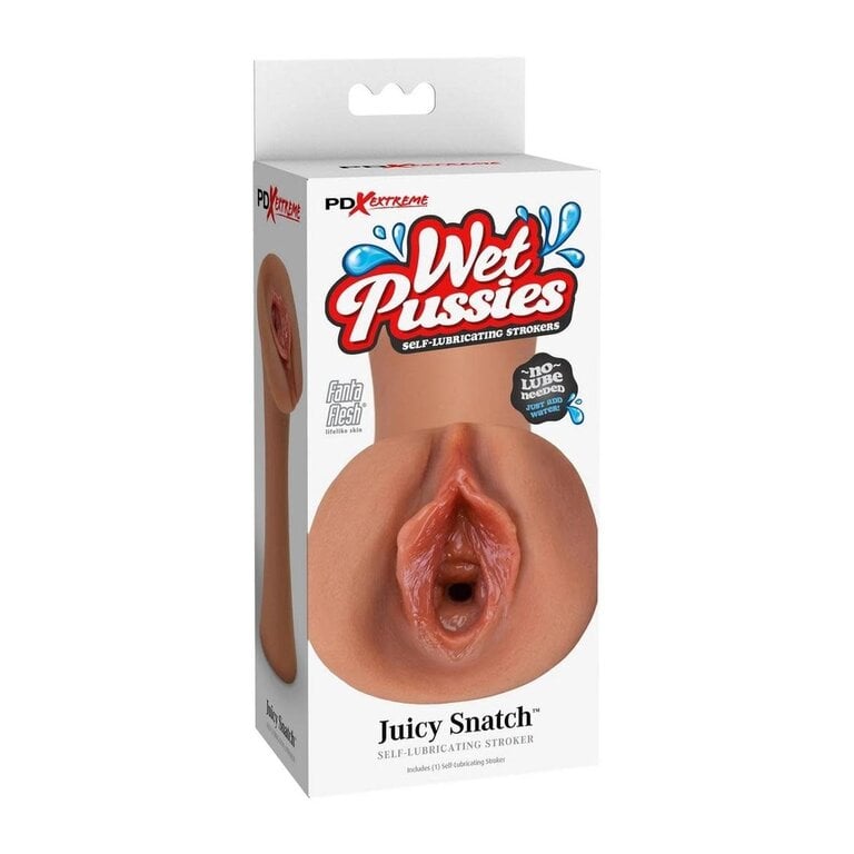 PIPEDREAM PDX Extreme Wet Pussies Juicy Snatch Self Lubricating Stroker - Caramel