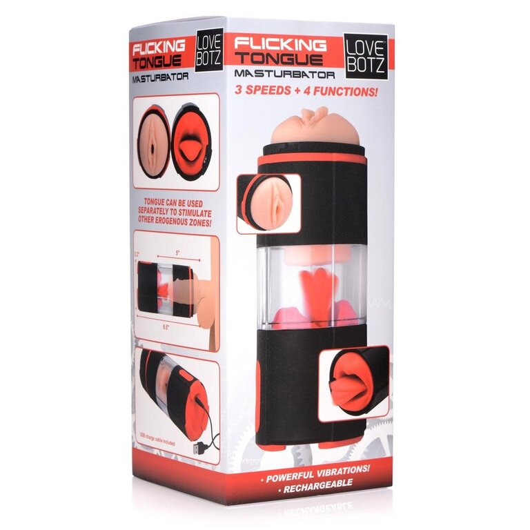 XR BRANDS LOVEBOTZ FLICKING TONGUE MASTURBATOR