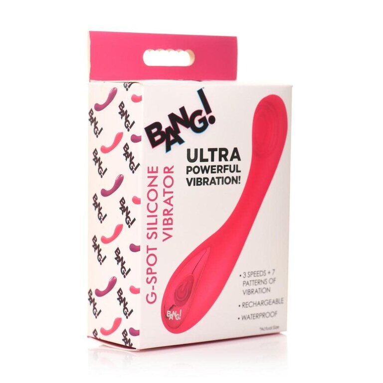 XR BRANDS Bang! G-Spot Rechargeable Silicone Vibrator - Pink
