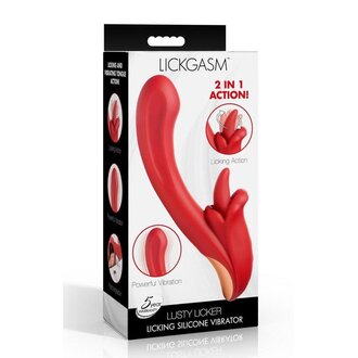 XR BRANDS Lickgasm Lusty Licker Licking Rechargeable Silicone Vibrator - Red