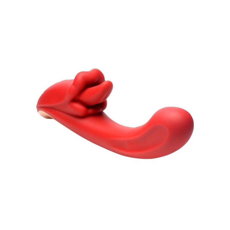 XR BRANDS Lickgasm Lusty Licker Licking Rechargeable Silicone Vibrator - Red