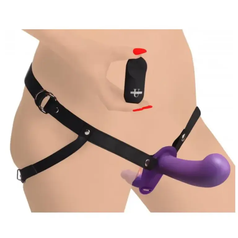 XR BRANDS 28X DOUBLE DEVA 2" DOUBLE DILDO W/HARNESS REMOTE