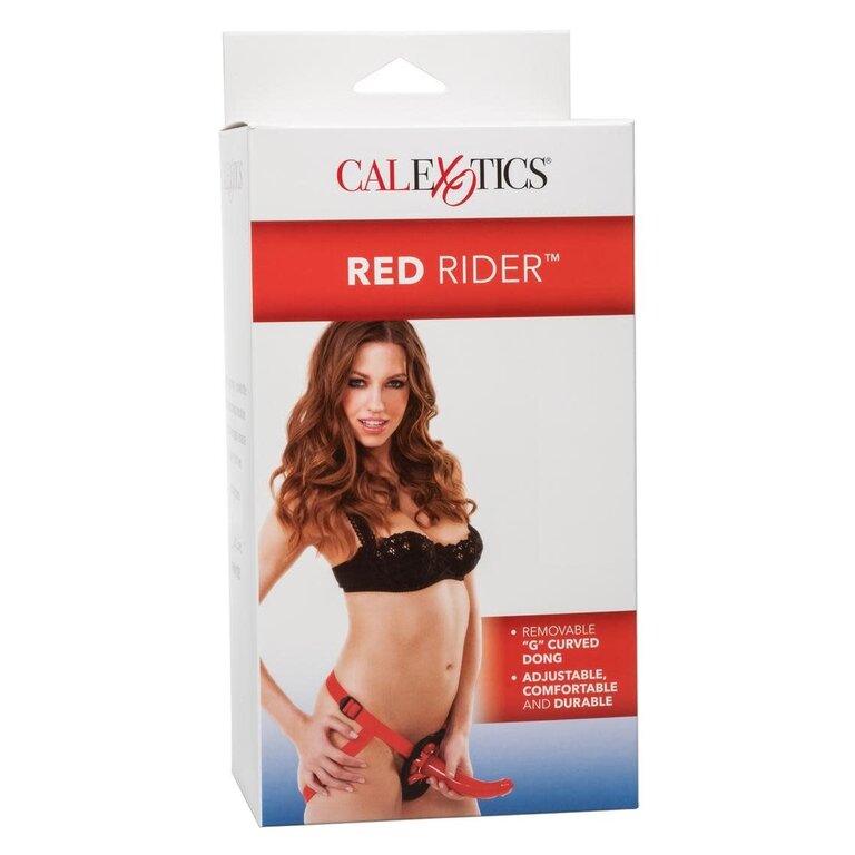 CALIFORNIA EXOTIC RED RIDER HARNESS W DONG