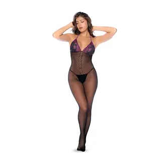MAPALE FISHNET BODYSTOCKING WITH LACE CUPS