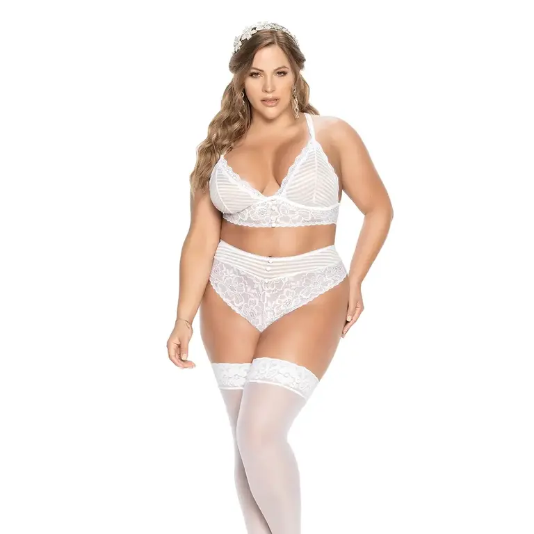 MAPALE STRIPED MESH PLUS SIZE SET