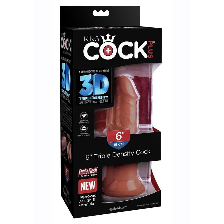 PIPEDREAM KING COCK PLUS TRIPLE DENSITY DILTO 6IN CHOCO