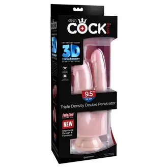 PIPEDREAM KING COCK PLUS TRIPLE DENSITY DOUBLE PENETRATOR 9.5IN VNL