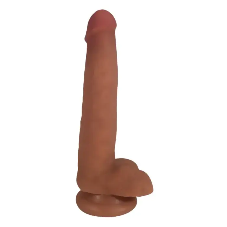 EASY RIDERS EASY RIDERS 8" SLIM BIOSKIN DONG W/ BALLS - CARAMEL
